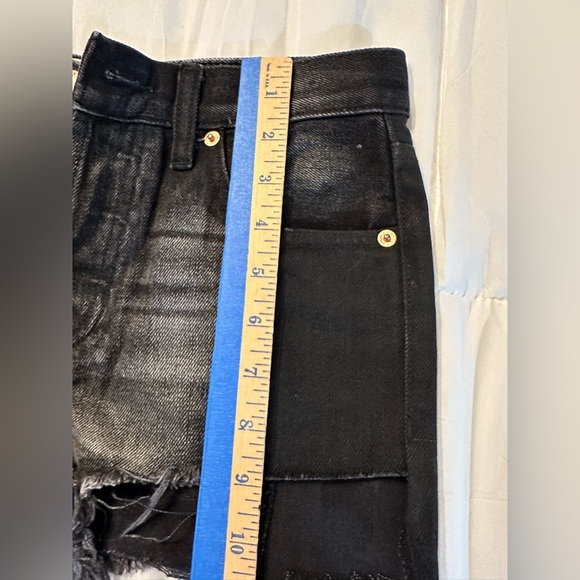 Free People We the Free Black Jean Shorts Cutoffs Shorts 24(b3 - Picture 11 of 12